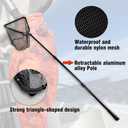 Fiblink Folding Aluminum Fishing Landing Net Fish Net with Extending Telescoping Pole Handle, Extend Length: 59-118"