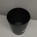 mDesign Stainless Steel Round Metal Trash Can, Small 2.8 Gallon Wastebasket, Garbage Bin for Bathroom, Bedroom, Kitchen, or Home Office, Holds Waste and Recycle, Matte Black