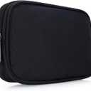 Travel Case Organizer for Small Electronics and Accessories,Tech Bag, Travel Essentials for Mouse, Cord, Charger, Phone, Earphone, Power Bank, Hub, Toiletries, Cosmetics, Personal Items (Black)