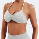 VOYJOY Impact Strappy Bra Sports Bras for Women Basic Crop Workout Sexy Tank Gym Yoga Bra (White, XL)