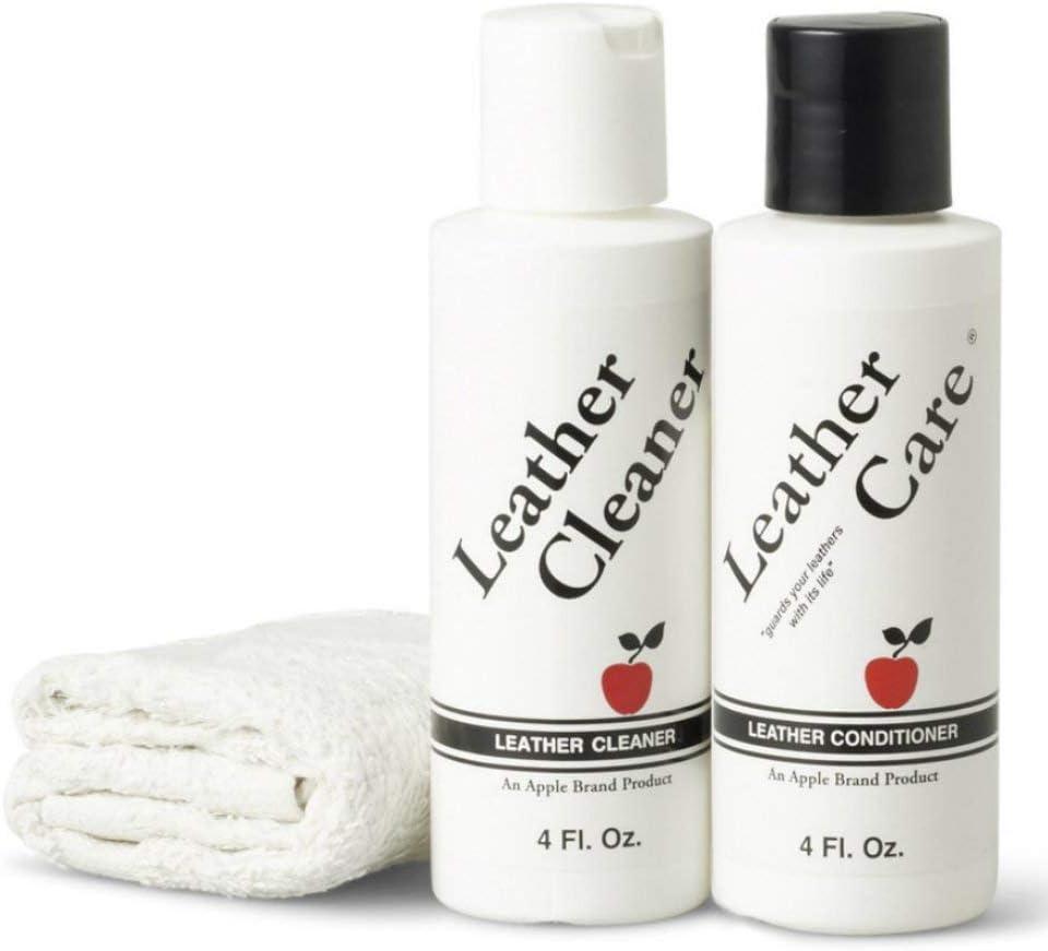 Apple Brand Leather Cleaner & Conditioner Kit - for Use On Leather Purses, Handbags, Shoes, Boots & Accessories - Safe On Colored and Natural Leather