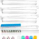 Clear Mahjong Racks with Pushers Set of 4 American Mahjong Tile Racks with Mahjong Dice & Colored Chips Acrylic Mahjong Rack and Pusher Gift-Ready Mahjong Beginners (Clear)