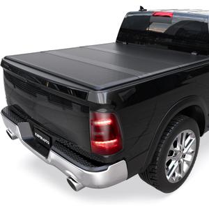 KUIPERAUTO FRP Hard Trifold Truck Bed Tonneau Cover Fleetside Compatible with 2009-2026 Dodge Ram 1500 (Inclu. 2019-2024 Classic & 2019-2026 New Body Style) 5.6FT Bed Cover (w/o Ram Box)