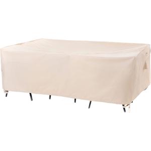 F&J Outdoors Patio Furniture Covers, Beige, 86"W x 44"D x 27.5"H | Heavy Duty Rip-stop Fabric, Durable, Waterproof, Anti-UV, Windproof, Tear-resistant, Fade-resistant, All-season, All-weather