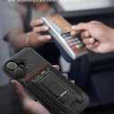 for iPhone 17 Leather Case, Wallet Case with Card Holder (3 Cards) & Kickstand, Slim Protective Cover with Stand for iPhone 17 6.3"Black