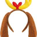 MSZWTDZX Deer Antlers Headband with Dog Ears - Halloween Reindeer Antler Dog Costume Accessories for Women Men Adults, Christmas Reindeer Horn Headpiece Party Favors