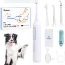 Bobopal Dog Tooth Brushing Kit,3-in-1 Dog Teeth Cleaning Tools,Ultrasonic Electric Toothbrush & Plaque Remover for Dogs with Water Flosser for Teeth,2 Modes & 3 Intensity Levels,IPX7,1100mAh Battery