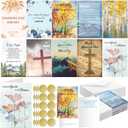 50 Pack Christian Ministry Appreciation Cards Bulk Religious Thank You Greeting Cards with Envelopes Stickers Scripture Bible Verse Notes for Pastor Minister Church Staff Volunteer Gift