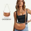 BOSTANTEN Purses for Women Crescent Crossbody Bag Vegan Leather Shoulder Hobo Handbag Adjustable Strap