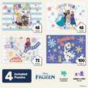 CEACO Disney Frozen Jigsaw Puzzles for Kids, 4 Pack, Ages 3-6+ | 4 Puzzle Builds, Precision-Cut Fit, Hand-Eye Coordination, Spatial Awareness, Recycled Board, Kids Puzzles Ages 3-5, Multipack