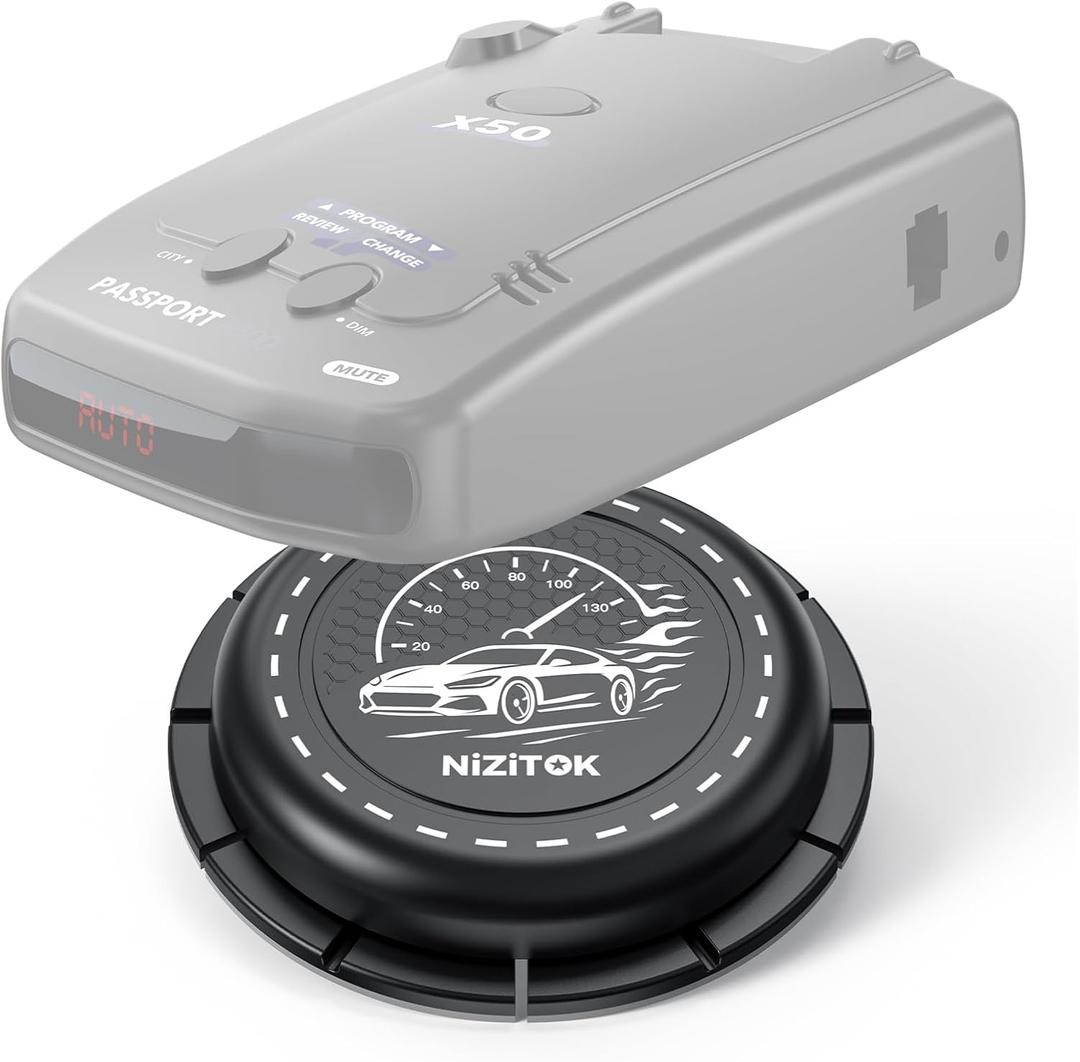 Upgraded Magnetic Radar Detector Dashboard Mount with N52 Magnets, Adhesive Holder for Escort, Uniden, Valentine One, Anti-Vibration Stable Fit, Adjustable Angle Design