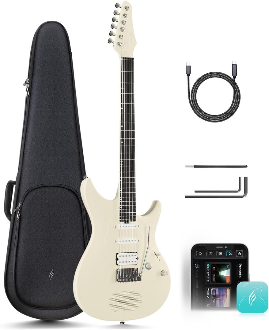 Enya Inspire Smart Electric Guitar, 39" Carbon Fiber, Built-in 15W Speaker