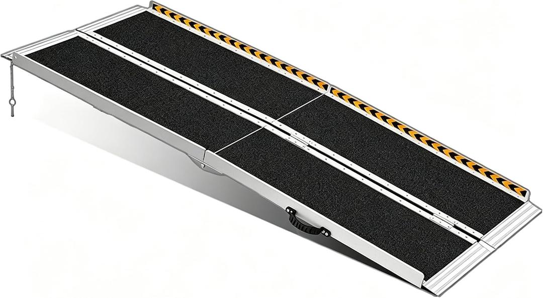 Portable Wheelchair Ramp 6FT, Non-Slip Aluminum Folding Portable Ramp, Handicap Wheelchair Ramps for Home Steps, 800 LBS Capacity Wheelchair Ramp for Doorway, Homes, Threshold, Entry,Stairs