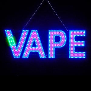 Large LED VAPE Sign for Smoke Shops, 30"x10" Dimmable Bright LED Advertisement Board High Visibility with Adjustable Chain,Electric Display Signs for Store Shop Window(Blue&Pink&Green)