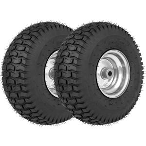 15x6.00-6 Lawn Mower Tire and Wheel 2pcs 15x6-6 nhs Riding Mowers Front Tire for J ohn Deere, C raftsman, H usqvarna Riding Tractors and Zero-Turn Mowers, 3/4" Bushing, 3" Centered Hub