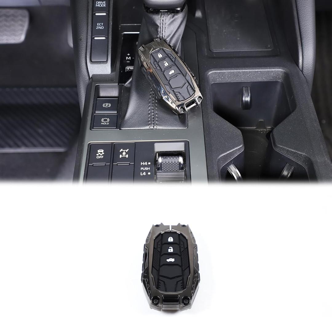 Key Fob Cover Compatible with Toyota Land Cruiser 250 Prado J250 LC250 2024 2025 2026 Accessories, Zinc Alloy Protection Key Fob Case Cover (Black)