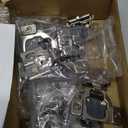 FURNIWARE 10 Pieces Soft Closing Cabinet Hinges, 1/2 inch Overlay Cabinet Hardware Hinges Nickel Plated- 105 Degree