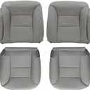 Priprilod Gray Leather Driver & Passenger Bottom Seat Cover & Top Lean Back Compatible with Chevy Suburban Tahoe Silverado 1500 2500 3500 Compatible with GMC Sierra Yukon 1995 1996 1997 1998 1999