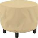 Classic Accessories Terrazzo Water-Resistant 36 Inch Round Ottoman/Coffee Table Cover (36"DIA x 28"H, Sand)