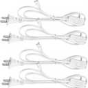 T5 T8 LED Light Plug Extension Cord with On/Off Switch - 6FT/1.8M Power Cable for Integrated Tube Fixtures, Shop Lights, Garage, Under Cabinet (4-Pack)