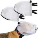 2 Pcs Upgrade Dog Foxtail Mask, Dogs Net Mesh Hood with Mouth Zipper Head Face Ear Protector Field Guard Prevent Foxtails Chewing and Licking, Allows Panting and Drinking (2, Grey, Small)