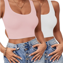 2PCS Crop Tank Tops for Women, Racerback Tank Top for Women Trendy Medium