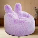 Fluffy Bean Bag Chair for Kids Purple, with Plush Faux Fur Cover, 2.5FT Memory Foam Bean Bag Chairs for Teens & Kids, Ultra Soft Sofa for Living Room/Bedroom/Dorm. (Small (25 in))