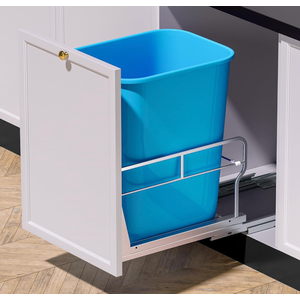 Insputer 8 Gal Pull Out Trash Can Under Cabinet, Heavy Duty Under Sink Garbage Can Kit with Soft-Close Slides for Kitchen, Laundry, Requires Minimum Cabinets Opening 12" W X 18" D