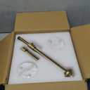 Adjustable-Height Marble Drink Table - 12x12x22-30, White Marble & Antique Brass, Modern Round End Table, Side Table with Pedestal Stand for Small Spaces, Vintage Metal Martini Cocktail Accent