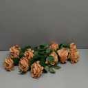 ATFL Brown Roses,12 Pcs Brown Flowers, Floral Diameter 4'',Artificial Fake Faux Silk Roses with Stems for Wedding Arrangement Centerpieces Party Home Table Decorations (Toffee)