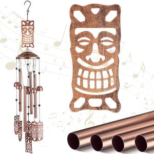 VioraWhite Tiki Wind Chimes Outdoor Decoration for Women Men Mom Wife Grandma Tiki Gifts Memorial Metal Wind Chimes for Outside Indoors, Lawn, Patio, Home, Porch, Yard Decor, Garden Decor