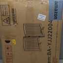 Freestanding Pet Gate for Dogs, Foldable Wooden Dog Gate for House, Indoor Dog Gate for Doorways, Stairs, Step Over Pet Puppy Safety Fence, Support Feet Included,24" Height 3 Panels,Black&Gold