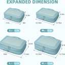 BAGAIL 4 Set/6 Set/8 Set Compression Packing Cubes Travel Accessories Expandable Packing Organizers (Square Mesh, 06-Dusty Blue)