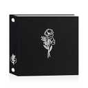 Lanpn 8x8 inch Scrapbook Photo Album, Linen Cover Archival Acid Free Top Load 3 Ring Folder Binder Photo Book 8 x 8 with 30 Plastic Sleeves 60 Pages (Black)
