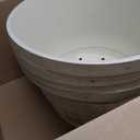 Quarut Plant Planters Pots Set of 4 Pack 16 InchLarge Plastic Flower Pot for Indoor Plants with Drainage Holes & Trays, Whiskey Barrel Planters with Saucer for House Outdoor Garden PlantWhite