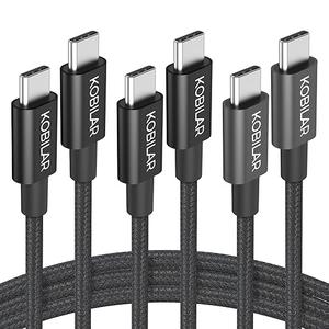 Pack of 2, Kobilar USB C to USB C Cable,60W 3A Fast Charging USB C Charger Cable 3 Pack(3.3+5+6.6ft),Type C to Type C Cable for iPhone15/15Pro/16Plus/16ProMax/ipad Air 4/iPad Pro2022/Samsung S23