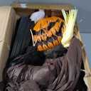 Haunted Hill Farm 6.7-Ft. Pumpkin Scarecrow Animatronic Battery Operated, Large