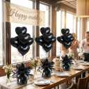 Aluminum Foil Balloon Weights for Parties (12 pcs) - 0.31lb (140g) Each - Premium Balloon Anchors for Birthday, Wedding, Dinner, Indoor & Outdoor Decorations(Black 12pcs)