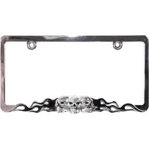 Custom Accessories 92812 Skull in Flames License Plate Frame