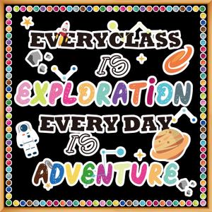 Classroom Bulletin Board Decor Colorful Classroom Decoration Set Welcome Banner Motivational Posters for for Kindergarten Elementary Middle School (Adventure)