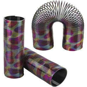 The Dreidel Company Coil Spring, Super Long Rainbow Metallic, Goody Bag Fillers, Party Favor for Kids, 6" (4-Pack)