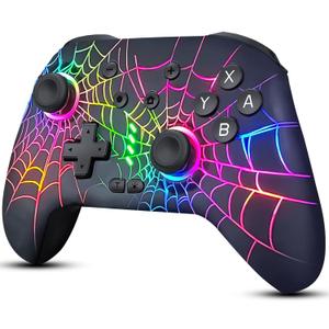 Switch Controller, Wireless Pro Controller Compatible with Nitendo Switch/Switch 2/Switch Lite/Switch OLED, Switch Controller Pro, Rechargeable Switch Remote Gamepad with 6-Axis Gyro,10 LED Light