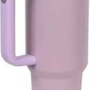 40oz Premium Stainless Steel Tumbler with Handle & Straw | Vacuum-Insulated Double-Wall Travel Mug for Hot & Cold Drinks | Cup-Holder Friendly | Leak-Resistant Lid (Rose dust)