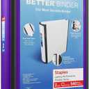 Staples Better Binder, 2" Heavy‑Duty D‑Ring 3‑Ring Binder, Purple, Reinforced Spine, 540‑Sheet Capacity, Durable for School, Office & Filing, 2‑Pack