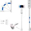 Electrical Outlet Extender with USB-A, USB-C and 2 AC, Power Socket Expander for Hard to Reach Places, Adjustable17-27 Extender, Rotates 180°, UseBehind Nightstands, Couches, Desks (B01)