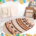 Dunzy Easter Bathroom Rug 20 x 30 Inch Easter Egg Rug Bath Mat Vintage Spring Bathroom Decor Soft and Absorbent Non Slip Cute Bath Mat for Bedroom Living Room Outdoor Home Party Decor