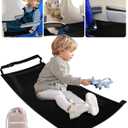 Toddler Travel Bed, Airplane Travel Seat Essentials Kids, Portable Toddler Bed, Baby Airplane Travel Cot Accessories, Airplane Must Haves for Toddlers (Black)