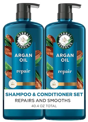 Herbal Essences Argan Oil Repair Shampoo & Conditioner Set, Moisturizes & Smoothes, ParabenFree, ColorSafe, pHBalanced, Citrus Scent, 20.2 Fl Oz, 2Pack