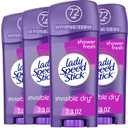 Lady Speed Stick Antiperspirant Deodorant for Women, 72 HR Sweat & Odor Protection, Invisible Dry, Shower Fresh Scent, 2.3 oz Stick (4 Pack)