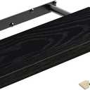 QEEIG Floating Shelf for Wall Bathroom Shelves Bedroom Kitchen Living Room Farmhouse Small Book Shelf 16 inch Set of 1, Black (015-B1)